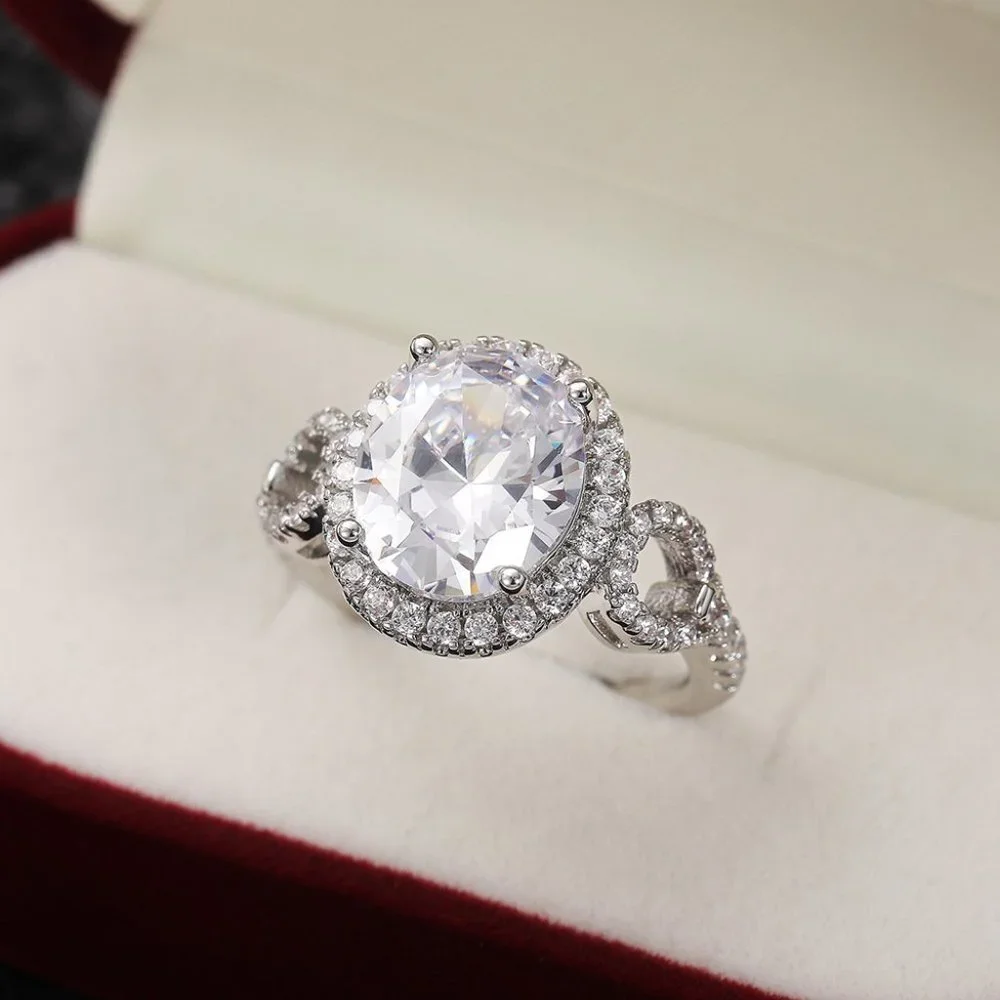 🔥Beautiful Hollow Oval Pure Zircon Cubic Carved Macro Pave Silver Rings, K812_4